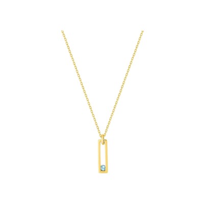 Collier en or jaune et topaze bleue