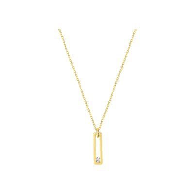 Collier en or jaune et oxyde de zirconium