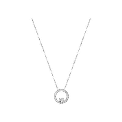 Collier en or blanc et oxyde de zirconium