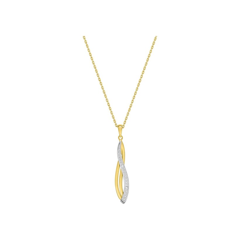 Collier en or jaune rhodié et diamant 0.01ct