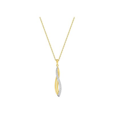 Collier en or jaune et diamant 0.01ct