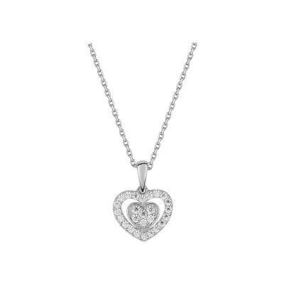Collier en or blanc et oxyde de zirconium