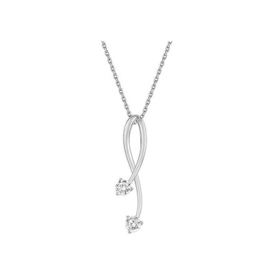 Pendentif en or blanc et oxyde de zirconium