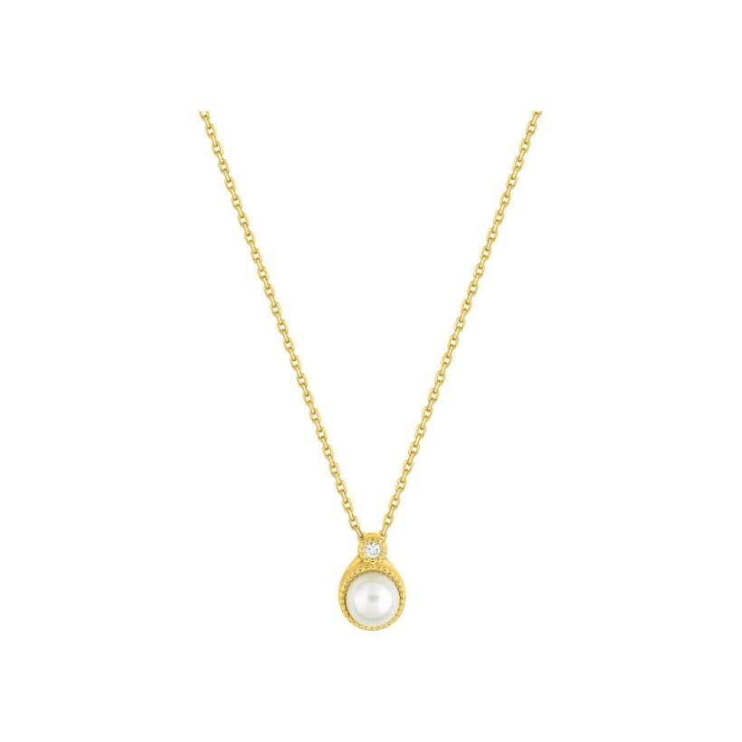 Collier en or jaune et diamant 0.02ct