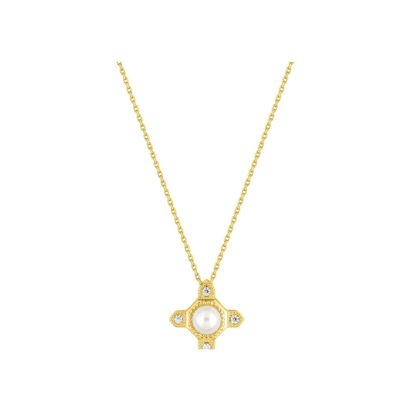 Collier en or jaune et diamant 0.06ct