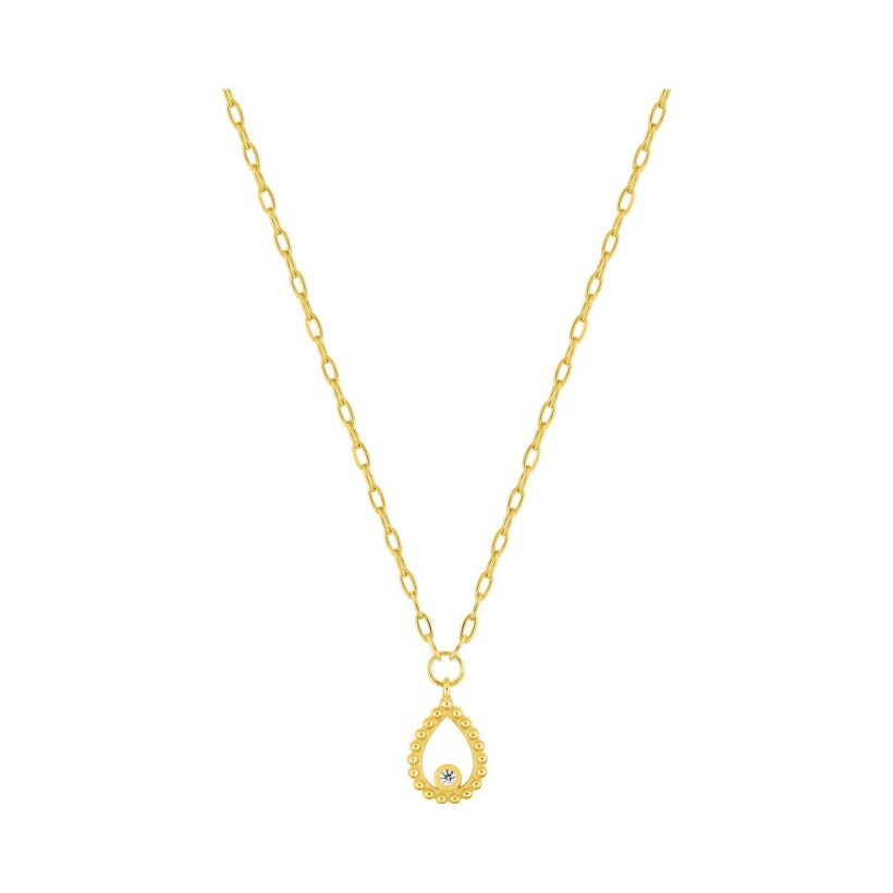 Collier en or jaune et oxyde de zirconium