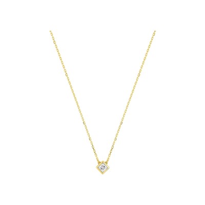 Collier en or jaune et oxyde de zirconium