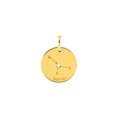 Médaille zodiaque Cancer en or jaune