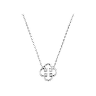Collier en or blanc et diamant 0.01ct