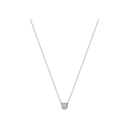 Collier en or blanc et diamant 0.03ct