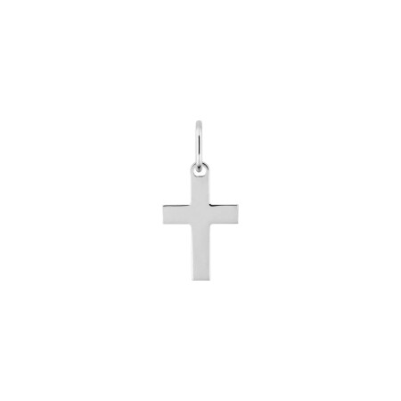 Pendentif croix en or blanc