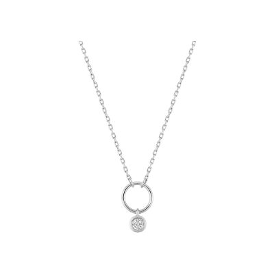 Collier en or blanc et diamant 0.06ct