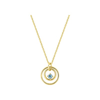 Collier en or jaune et topaze bleue