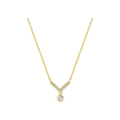Collier en or jaune et diamant 0.14ct