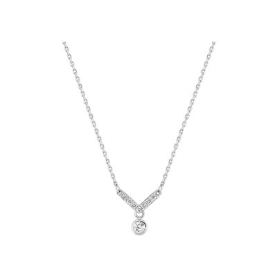 Collier en or blanc et diamant 0.14ct