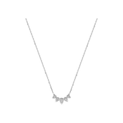 Collier en or blanc et oxyde de zirconium
