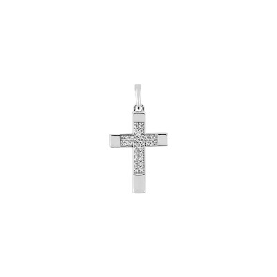 Pendentif en or blanc et oxyde de zirconium