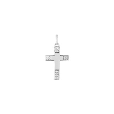 Pendentif en or blanc et oxydes de zirconium