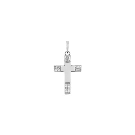 Pendentif en or blanc et oxydes de zirconium