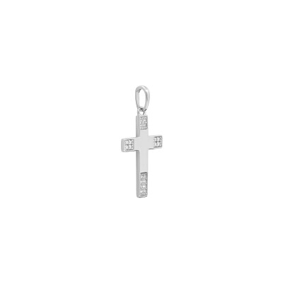 Pendentif en or blanc et oxydes de zirconium