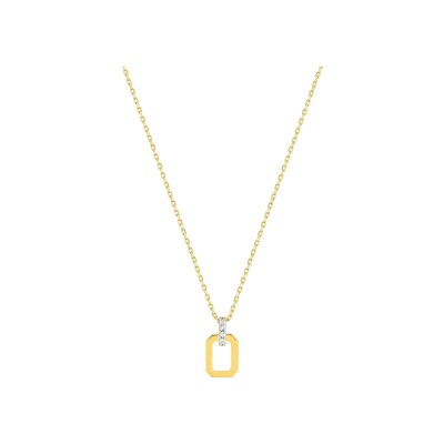 Collier en or jaune, rhodium et diamants