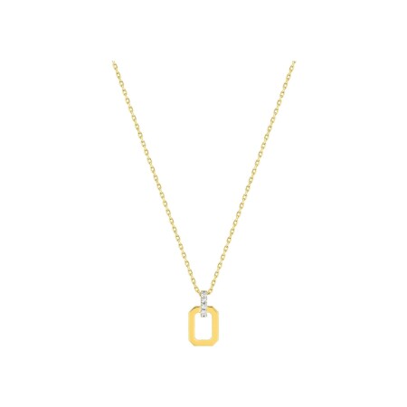 Collier en or jaune, rhodium et diamants