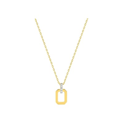 Collier en or jaune et diamant 0.02ct