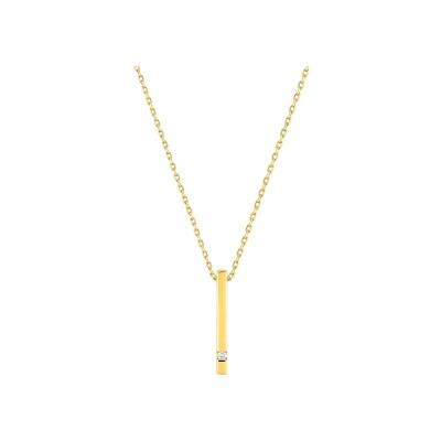 Collier en or jaune et diamant 0.01ct