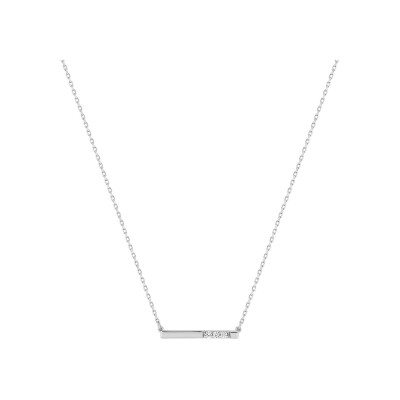 Collier en or blanc et diamant 0.04ct