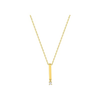 Collier en or jaune et diamant 0.02ct