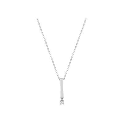 Collier en or blanc et diamant 0.02ct