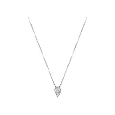 Collier en or blanc et oxyde de zirconium