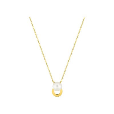 Collier en or jaune et perle de culture 6mm