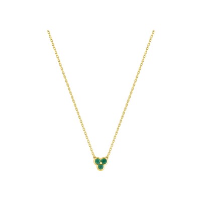 Collier en or jaune et émeraude
