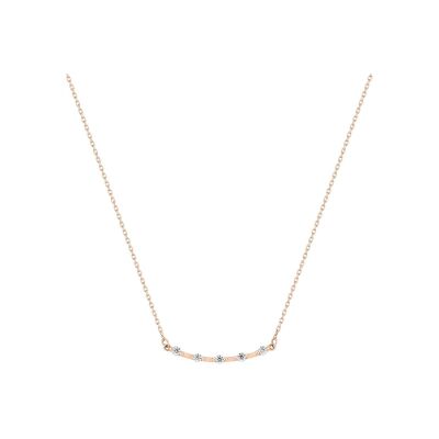 Collier en or rose et diamant 0.11ct