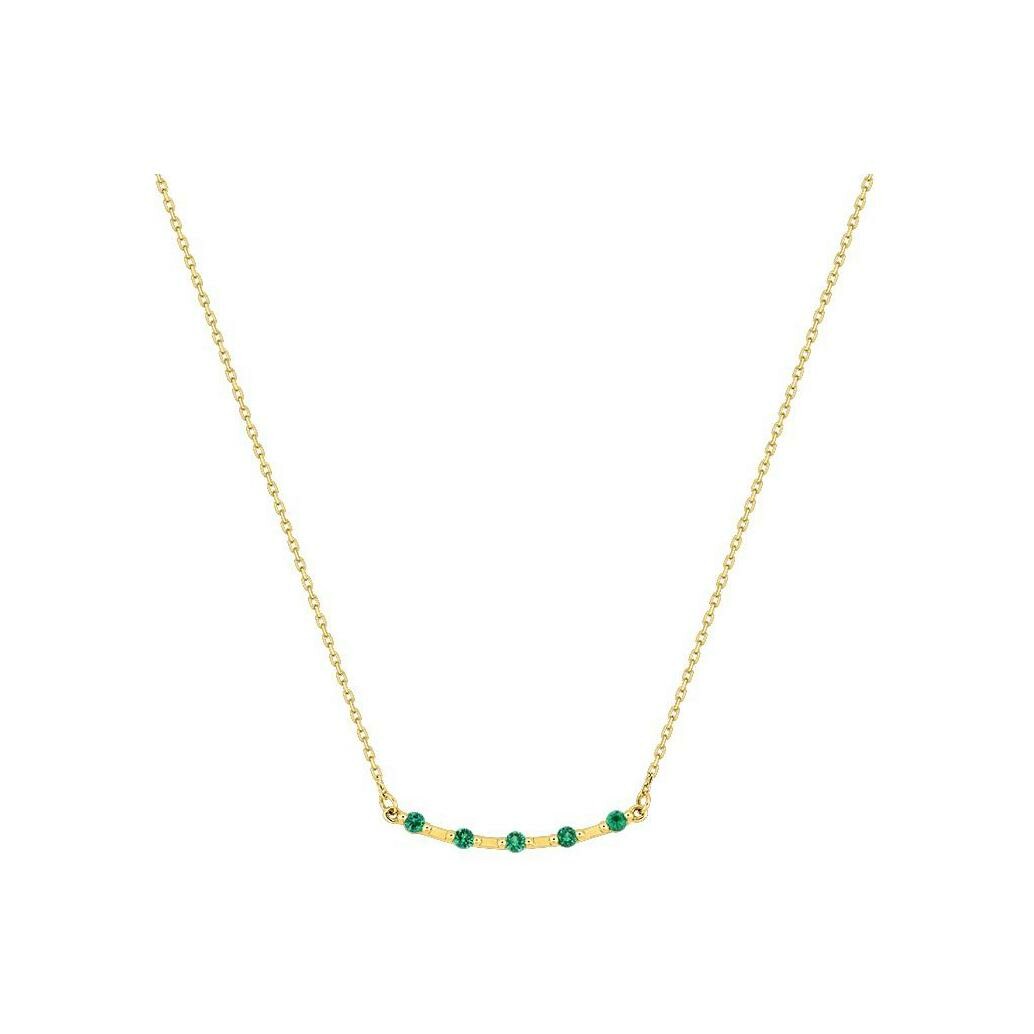 Collier en or jaune et émeraudes