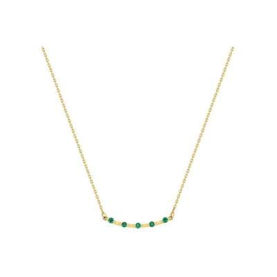 Collier en or jaune et émeraudes