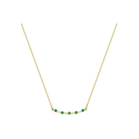 Collier en or jaune et émeraudes