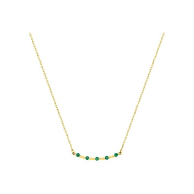 Collier en or jaune et émeraude