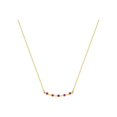 Collier en or jaune et rubis
