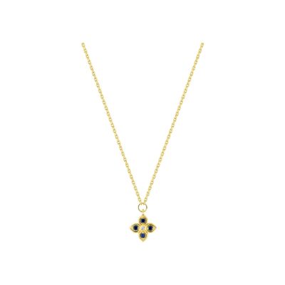Collier en or jaune, saphir et diamant 0.01ct