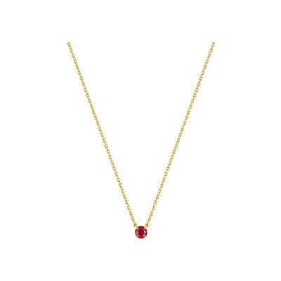 Collier en or jaune et rubis