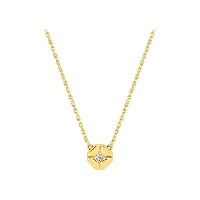 Collier en or jaune et diamant 0.01ct