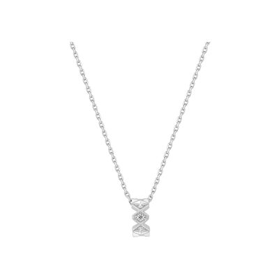 Collier en or blanc et diamant 0.06ct