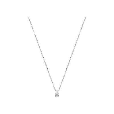 Collier en or blanc et diamant 0.02ct