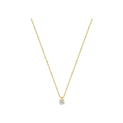 Collier en or jaune, or blanc et diamant 0.06ct