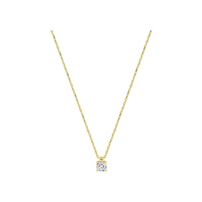 Collier en or jaune, or blanc et diamant 0.10ct