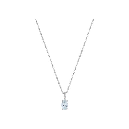 Collier en or blanc, aigue-marine et diamants