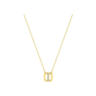 Collier en or jaune et oxyde de zirconium