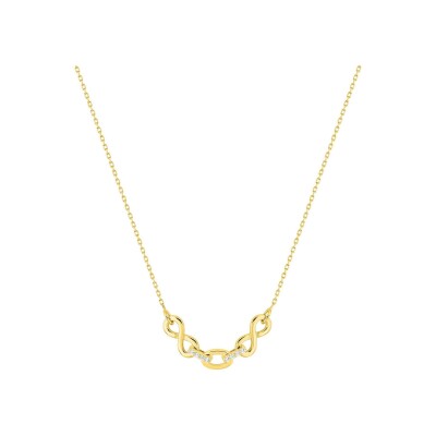Collier en or jaune et oxyde de zirconium